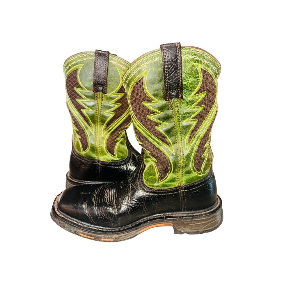 Ariat WorkHog Square Toe VentTEK Black Green West… - image 12